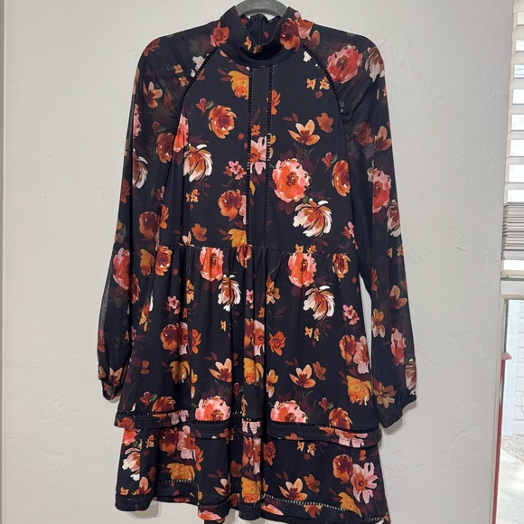 NWT Belldini Mock Neck Printed Dress - Picture 5 of 7